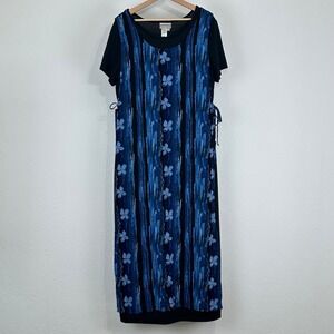 Coldwater Creek Womens Lagenlook Coastal Modest Maxi Dress Sz XL Jumper Tunic